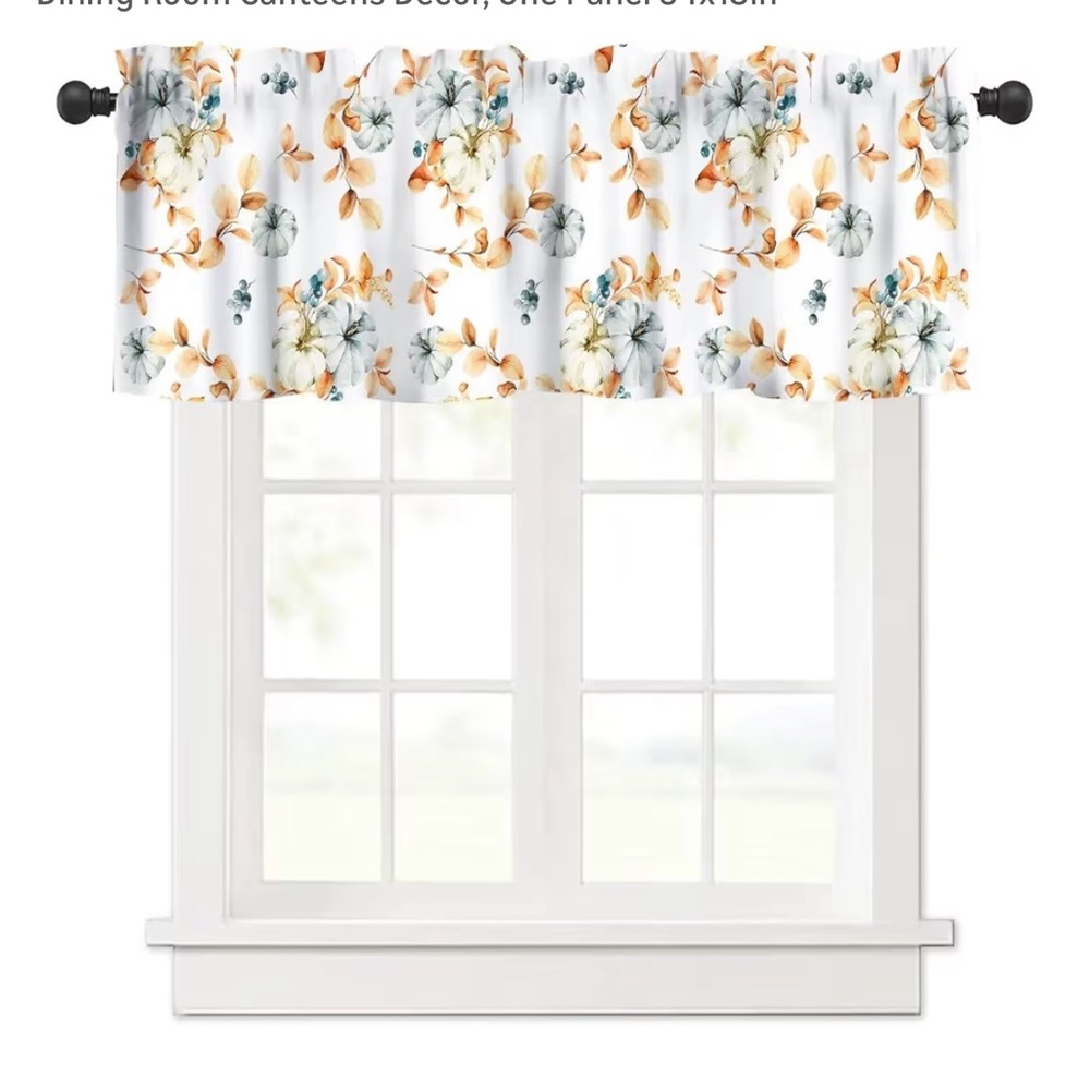 Thanksgiving Pumpkin Valence Curtain